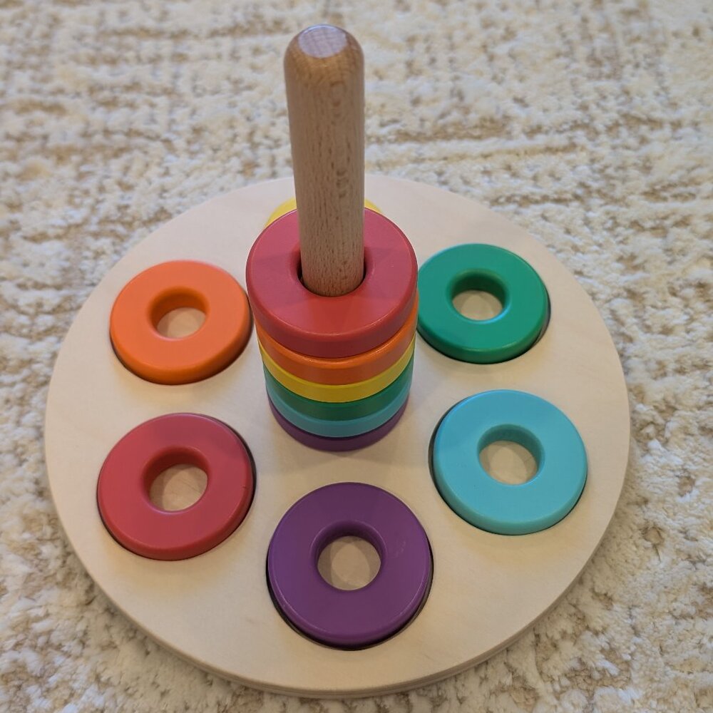Lovevery Flexible Wooden Stacker with 12 Rings